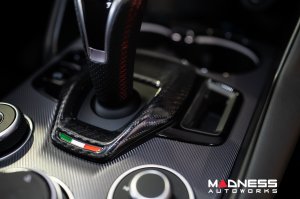 Alfa Romeo Giulia Shift Gate Trim Panel - Carbon Fiber - 2020+ - Feroce Carbon Alfa Romeo Giulia Shift Gate Trim Panel - Carbon Fiber - 2020+ - Feroce Carbon